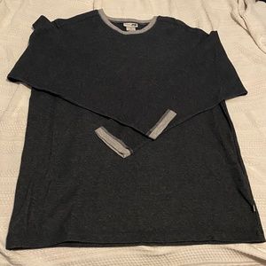 REI Mens Heavy Cotton Gray Ringer Shirt Sz XL